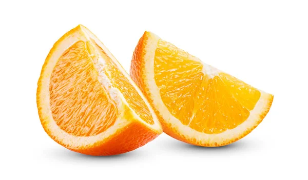 Rebanada Fruta Naranja Aislada Sobre Fondo Blanco — Foto de Stock