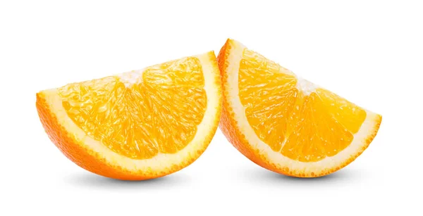 Φέτα Πορτοκαλιού Απομονωμένη Λευκό Φόντο — Φωτογραφία Αρχείου