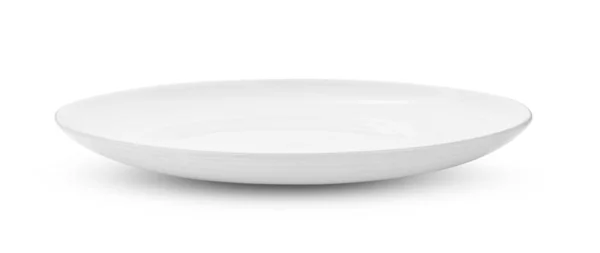 White Ceramic Plate Isolated White Background — Stock Photo, Image