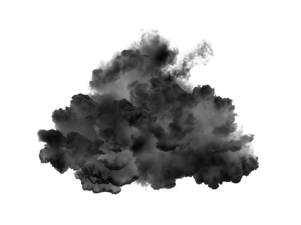 Beyaz Arkaplanda Siyah Bulut Dumanı — Stok fotoğraf