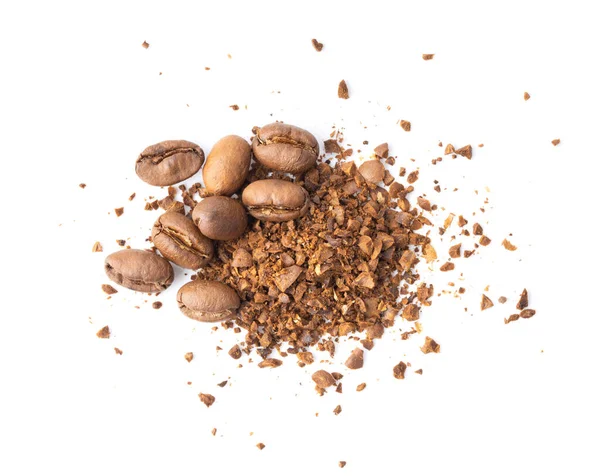 Coffee Powder Isolated White Background Top View — Stock Photo, Image