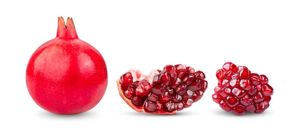 Pomegranate Isolated White Background Full Depth Field — Stock Photo, Image