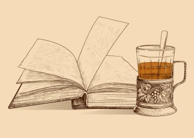 Soluk mavi arka planda dalları olan papatya çiçekleri. Vektörsüz desen. El çizimi çiçek kompozisyonu..