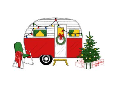 Download Christmas Camper Free Vector Eps Cdr Ai Svg Vector Illustration Graphic Art
