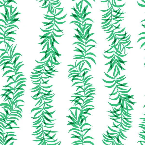 Бесшовный Рисунок Водными Растениями Белом Фоне — стоковый вектор