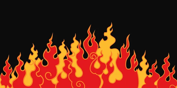 Fire Vector Backdrop Panel Image Flame Black Background — Stock Vector