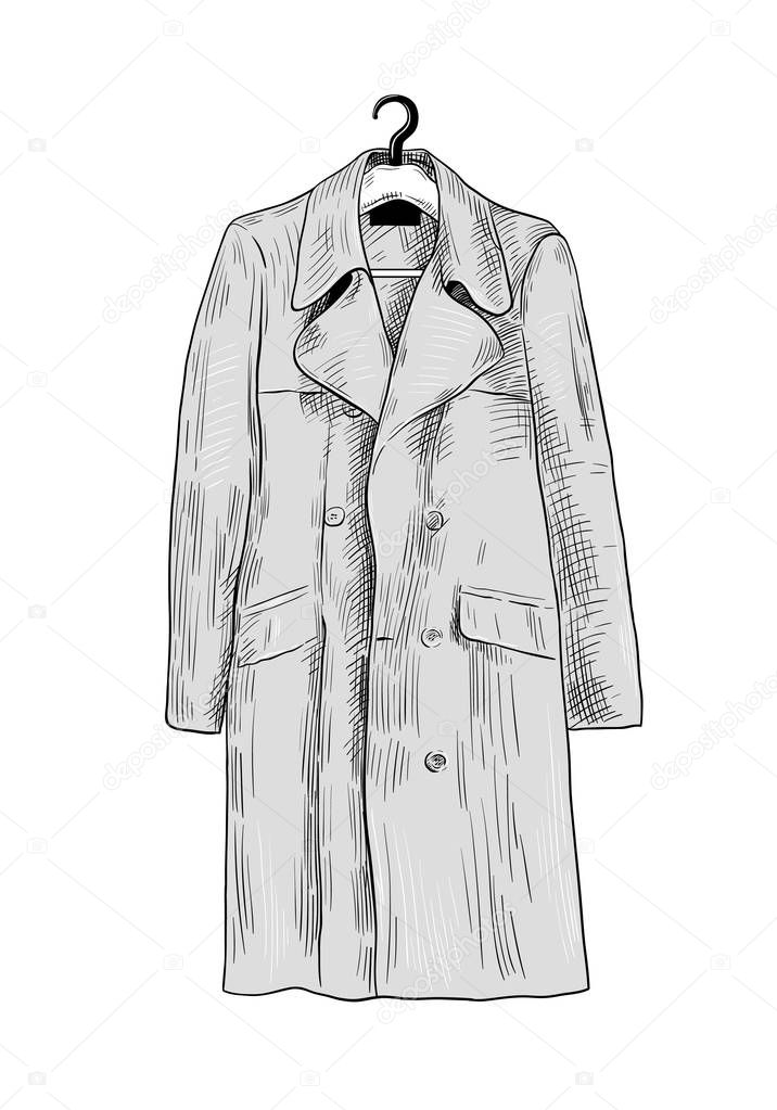 sketch of the man's clothing