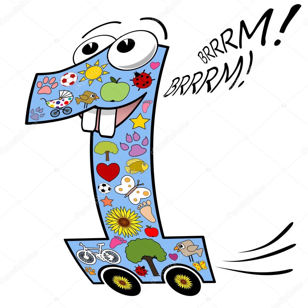 Dibujos animados número uno Imagen Vectorial de © andrijamarkovic