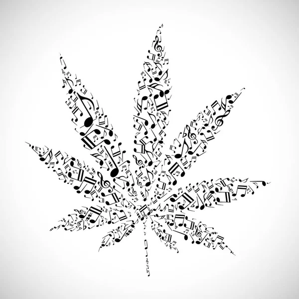 Cannabis-marihuana musical — Vector de stock