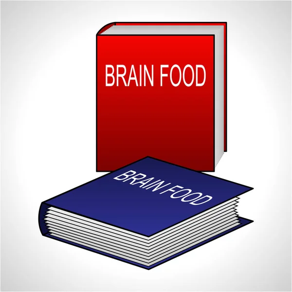 Βιβλίο εικονίδιο-εγκεφάλου τροφίμων — Διανυσματικό Αρχείο