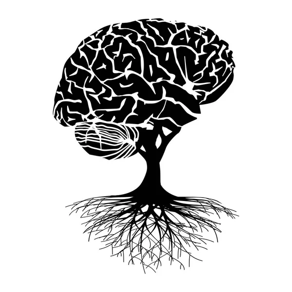 Brain tree illustration — Stock Vector