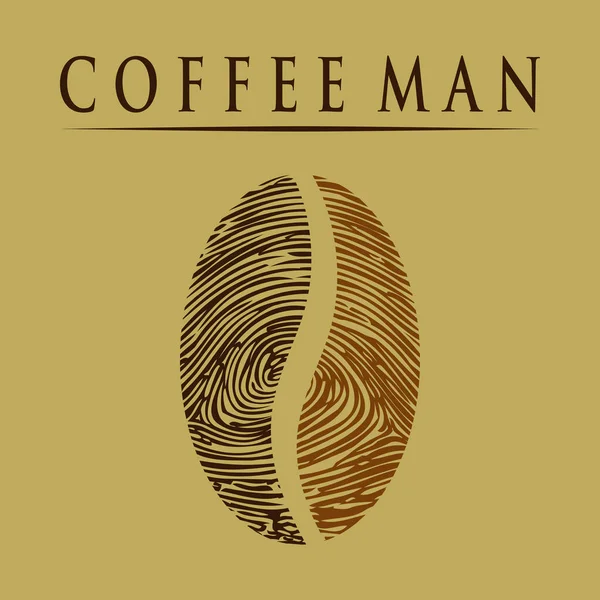 咖啡的男人指纹 — 图库矢量图片