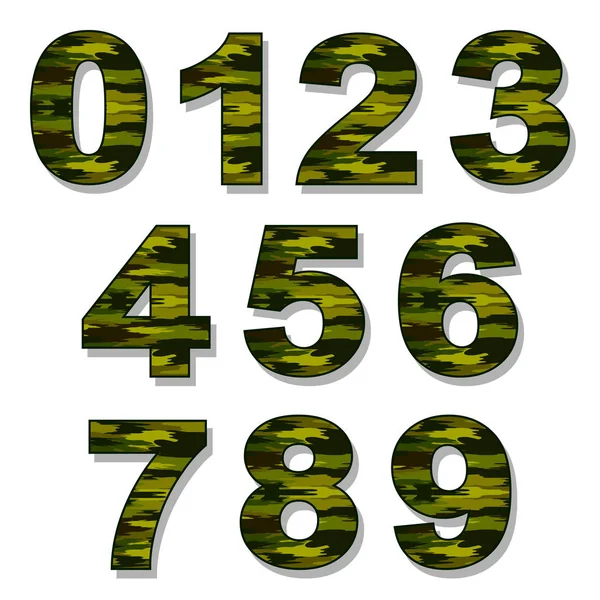 Numbers Military Camouflage — Stock Vector