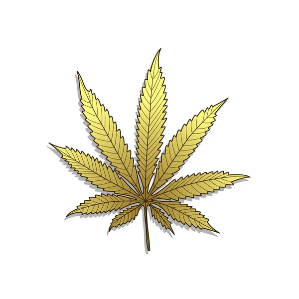 Goldenes Cannabis-Marihuana — Stockvektor