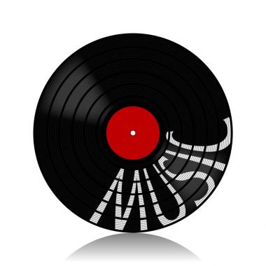 gramofon kaydı illüstrasyon müzik simgesi.