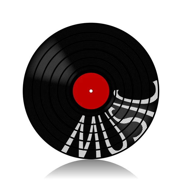 音楽のシンボルとしての蓄音機レコードのイラスト — ストックベクタ
