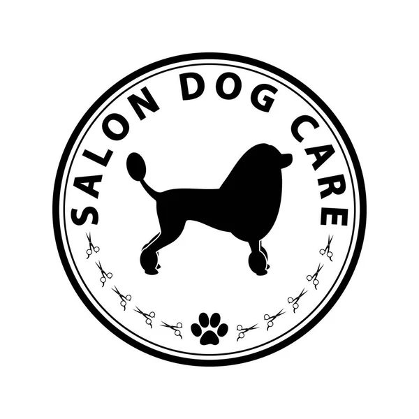 サロン犬のケア 白い背景の上の図サロン犬のケア — ストックベクタ
