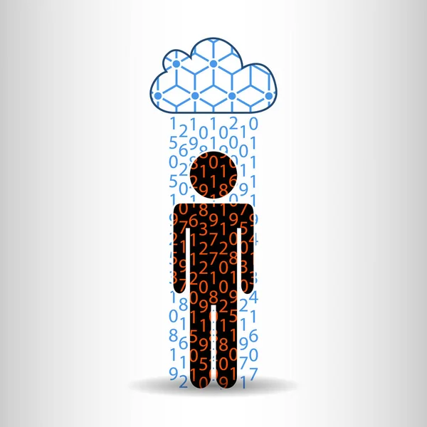 Rain information man.Illustration of rain information man as numbers.