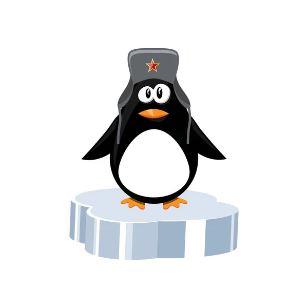 Penguin Pakijs Illustratie Van Een Pinguïn Met Een Winter Pet — Stockvector