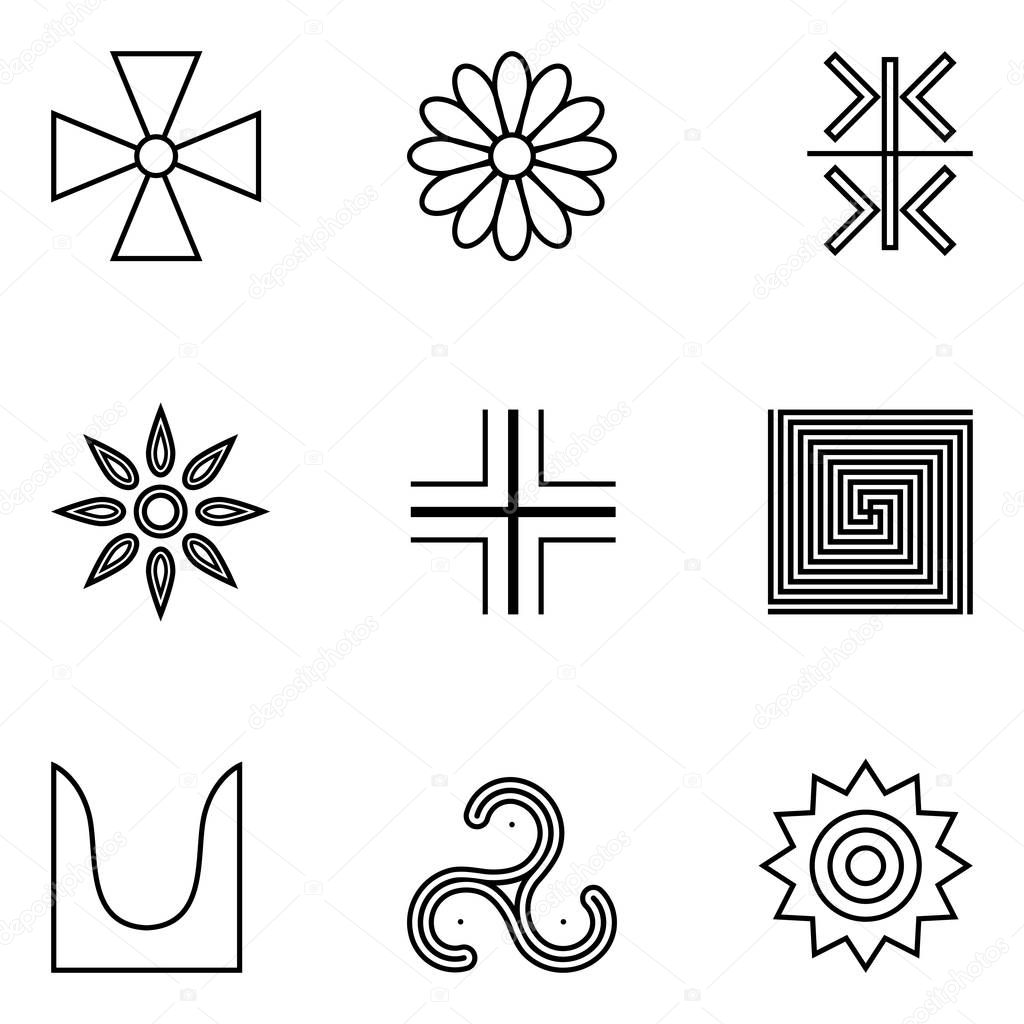 Symbols of ancient Serbs. Illustration of a set of symbols of ancient Serbs