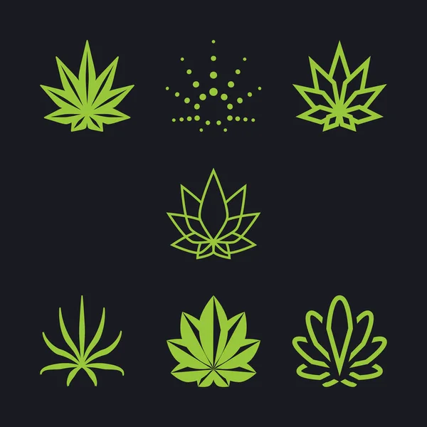 Cannabis Como Colección Ilustración Del Símbolo Del Cannabis Como Colección — Archivo Imágenes Vectoriales