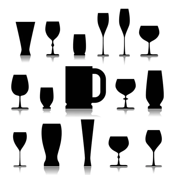 Een Glas Drinken Illustratie Van Silhouet Glas Witte Achtergrond — Stockvector