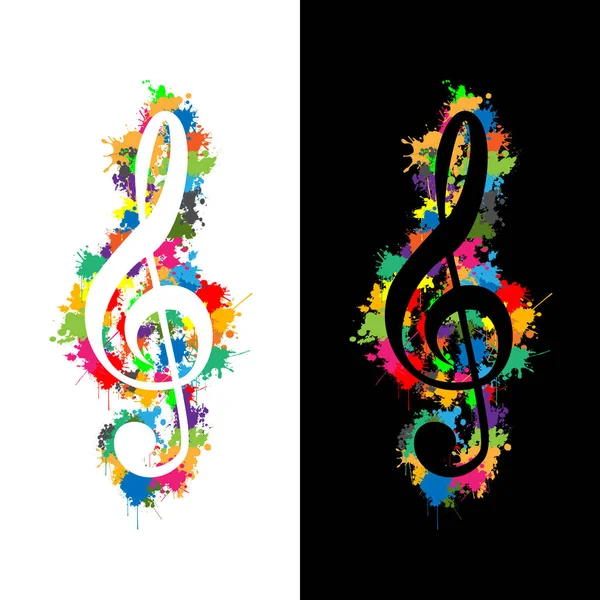 Llave Colorida Del Violín Ilustración Tecla Violín Como Símbolo Música — Vector de stock