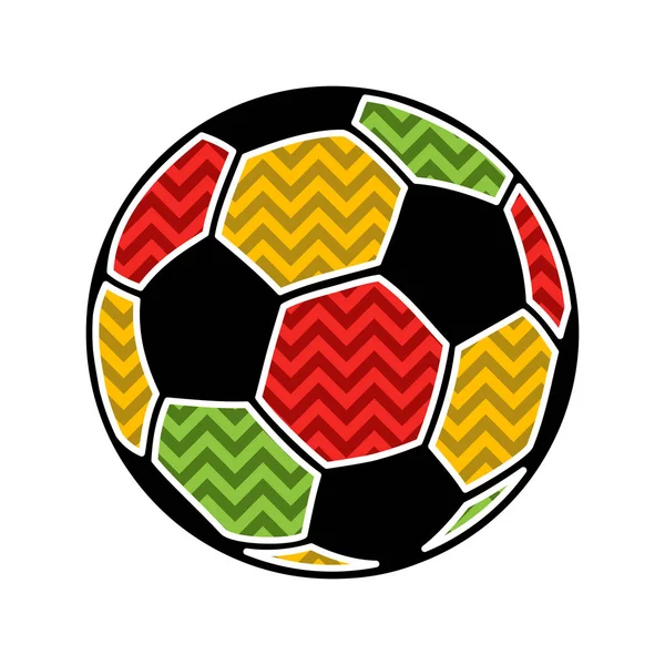 Bunter Fußballball Illustration Eines Bunten Fußballs Auf Weißem Hintergrund — Stockvektor