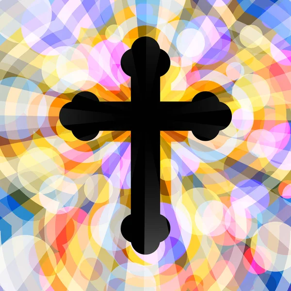 Cruz Ortodoxa Cristiana Ilustración Cruz Ortodoxa Cristiana Sobre Fondo Abstracto — Vector de stock