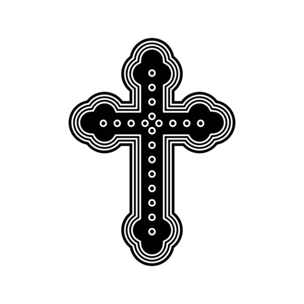 Symbol Des Orthodoxen Kreuzes Illustration Des Orthodoxen Kreuzes Auf Weißem — Stockvektor