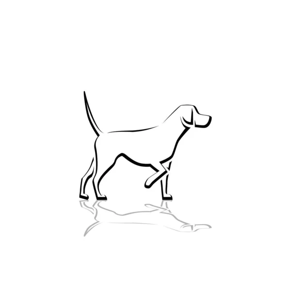 Perro Como Mascota Ilustración Perro Como Mascota Sobre Fondo Blanco — Archivo Imágenes Vectoriales