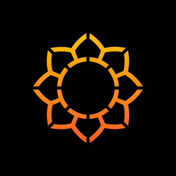 Logo Design Sun Illustration Sun Dark Logo Design Black Background — Stock Vector