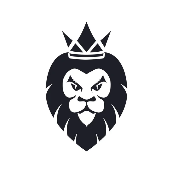 Lew Jako Projekt Logo Ilustracja Lwa Jako Projektu Logo Białym — Wektor stockowy