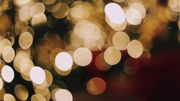 光と装飾が施されたクリスマスツリー — ストック動画