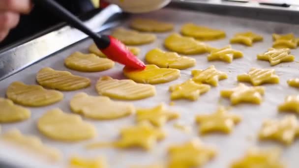 Person Preparing Bake Cookies — Stock Video