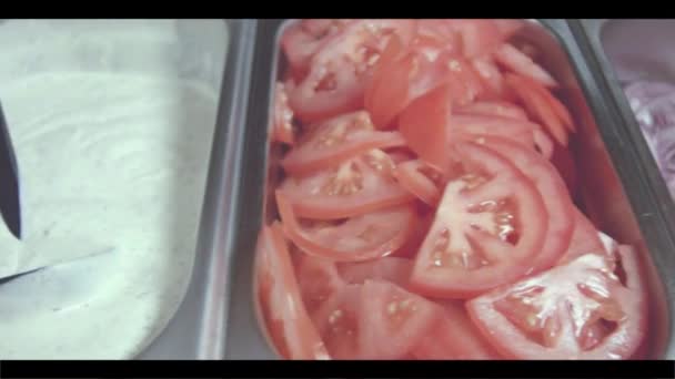 Vídeo Preparação Alimentos Shawarma — Vídeo de Stock