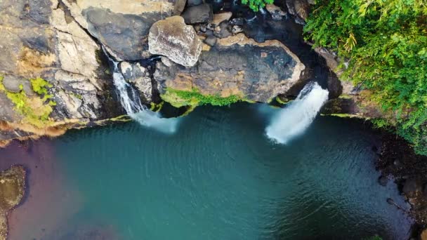 Waterfalls Cascading Mountain Cliff — Stock Video