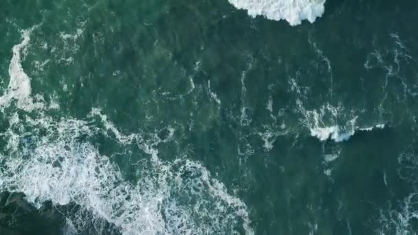 Vista Olho Pássaro Ondas Oceano — Vídeo de Stock