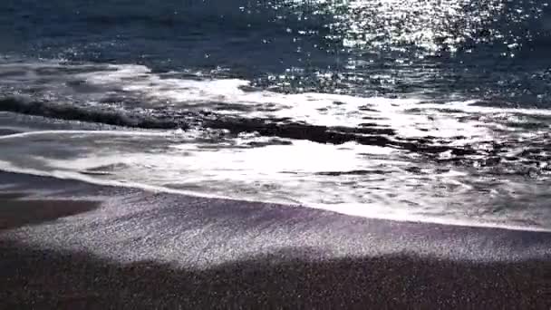 Olas Chocando Orilla Del Mar — Vídeo de stock