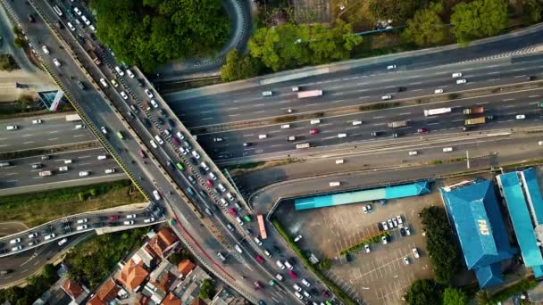 Vista Aerea Autostrada Trafficata — Video Stock