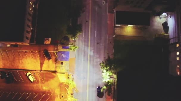 Arial Footage City Street Night — Stock Video