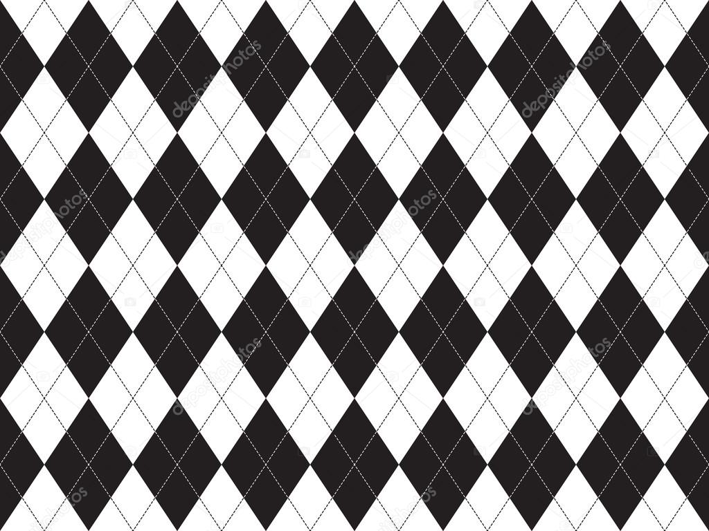 Black white argyle seamless pattern