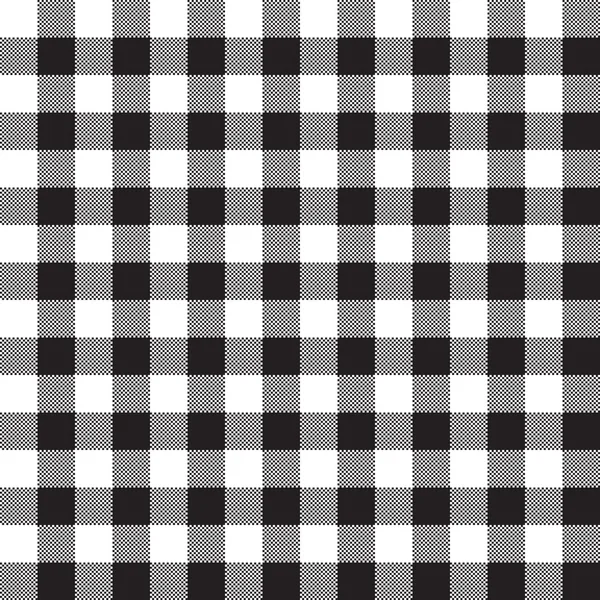 Damier blanc noir vérifier motif textile sans couture — Image vectorielle
