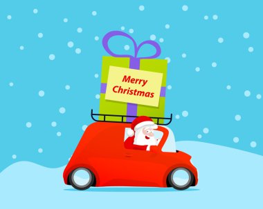 Santa sürücü Noel araba hediye ile