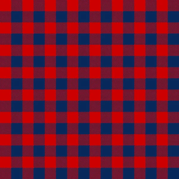 Azul rojo cheque textil patrón sin costura — Vector de stock