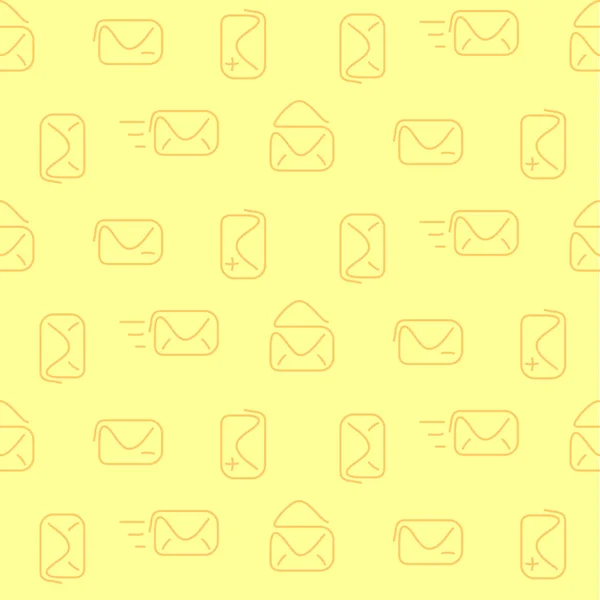Courrier enveloppe jaune motif sans couture — Image vectorielle