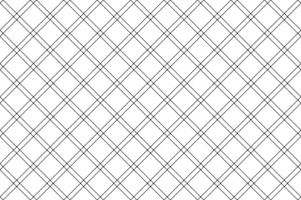 Tissu blanc noir texture diagonale vérifier fond sans couture — Image vectorielle