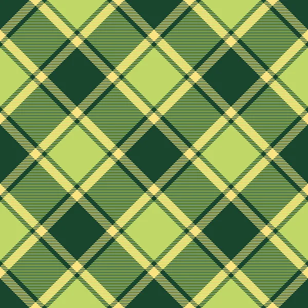 Grüne irland karierte nahtlose Stoff diagonale Textur — Stockvektor