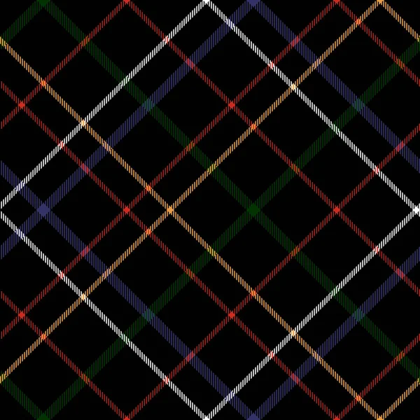 Black checkered diagonal plaid seamless pattern — Stock Vector