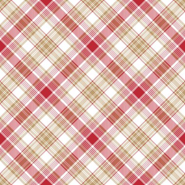 Bej kırmızı beyaz kumaş seamless modeli